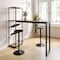 Flash Furniture Jura Metal Bar and Wine Table w/2 Slanted Shelves for Bottle Storage and Hanging Glass, Black Frame NAN-F-HY-B23102-BLKBRN-GG - alternate 2